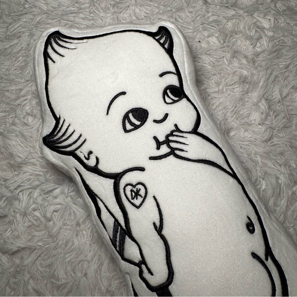 Dolls Kill Black and White Kewpie Pillow - Picture 8 of 9